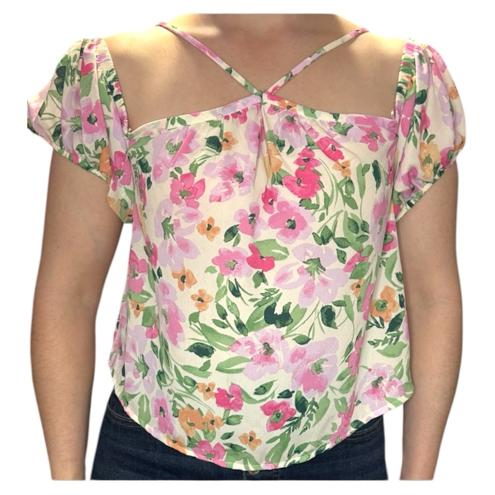 Sienna Sky Floral Pink and Green Blouse